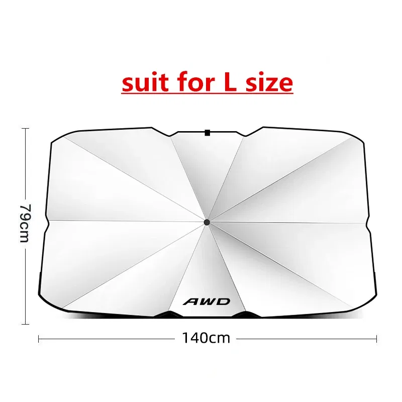Color: WHITE - Car Front Shading Car Windshield Sunshade Umbrella For Volvo XC90 XC60 C30 T6 S60 C70 XC40 V40 XC70 V60 V50 S80 S40 AWD V90 S90