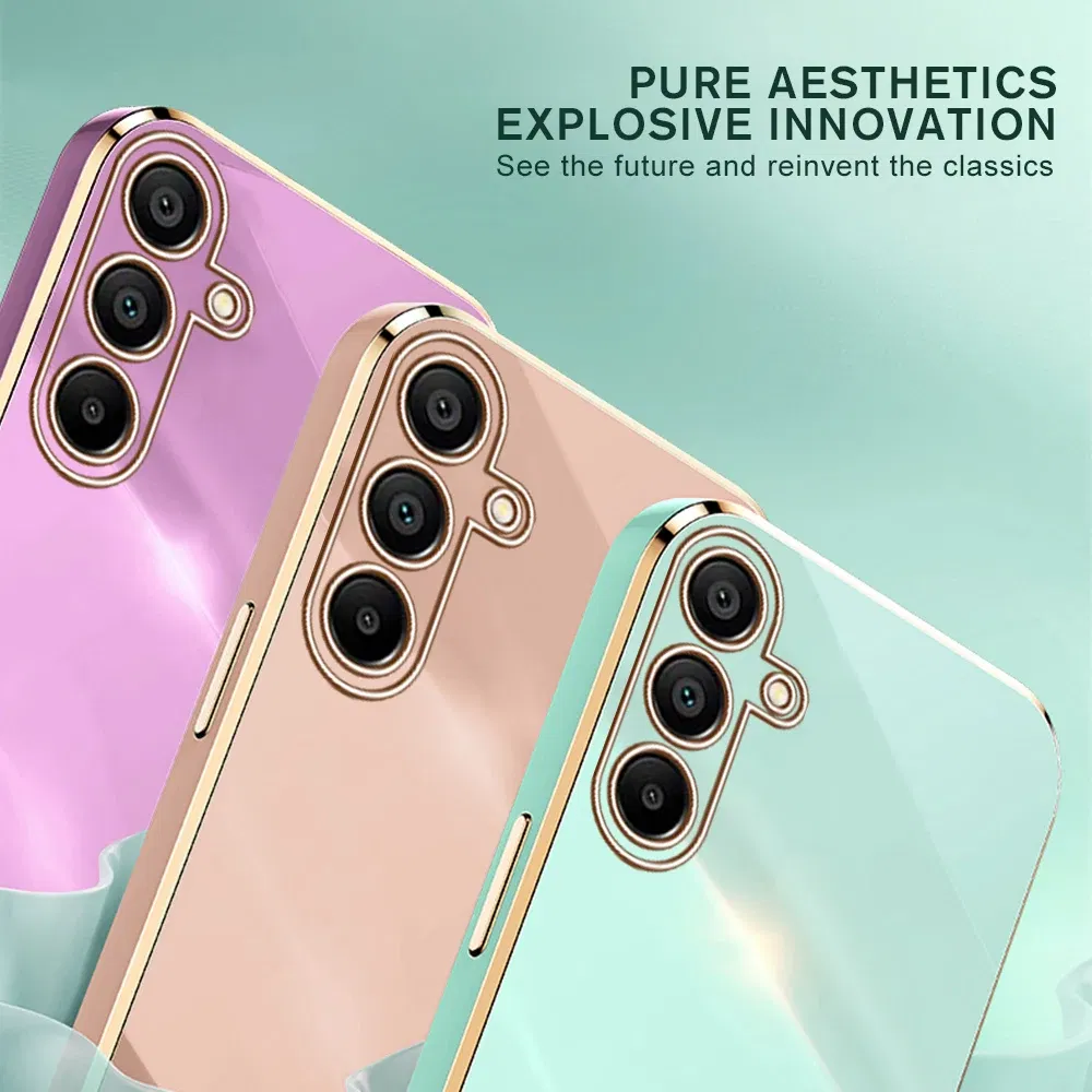 Material: plastic, Color: Blue - Luxury Electroplated Cover Case For Samsung Galaxy A15 Silicone Lens Protection Fundas A05s A05 4G A25 A35 A55 5G A 15 25 35 55