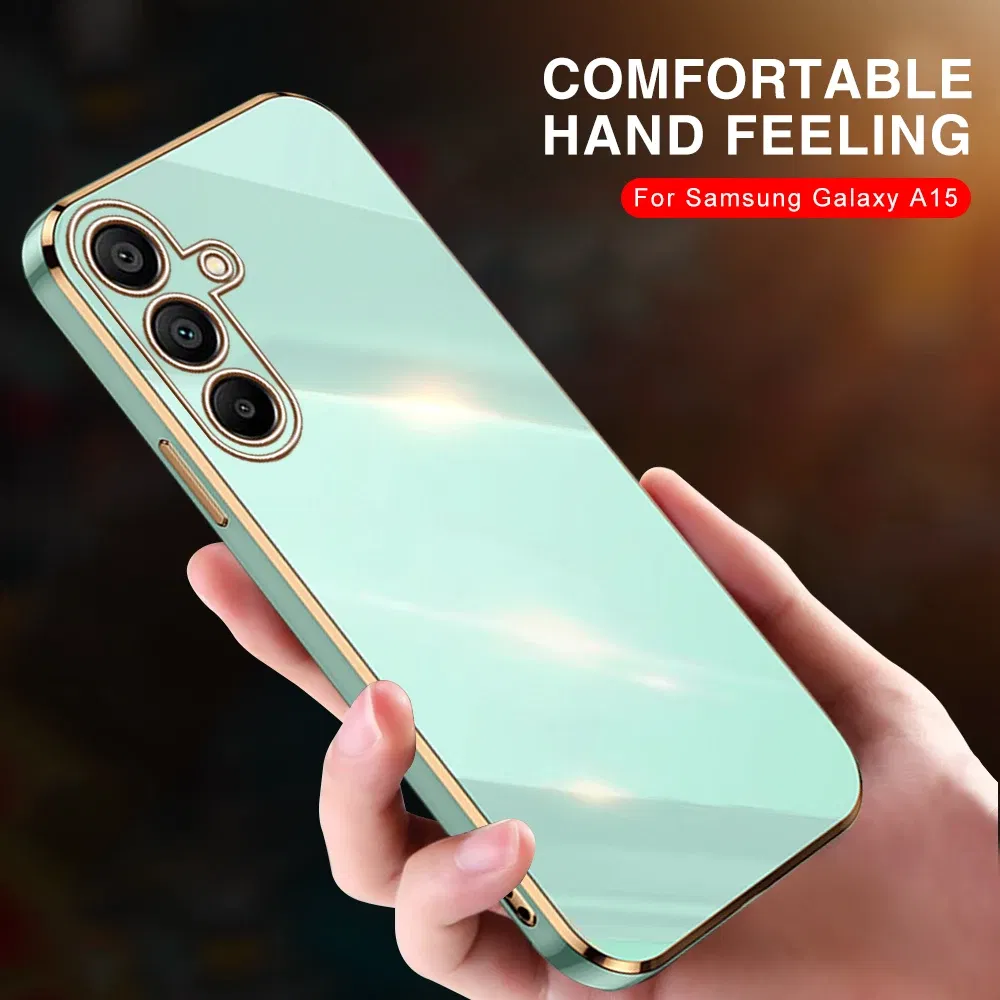 Material: plastic, Color: Blue - Luxury Electroplated Cover Case For Samsung Galaxy A15 Silicone Lens Protection Fundas A05s A05 4G A25 A35 A55 5G A 15 25 35 55
