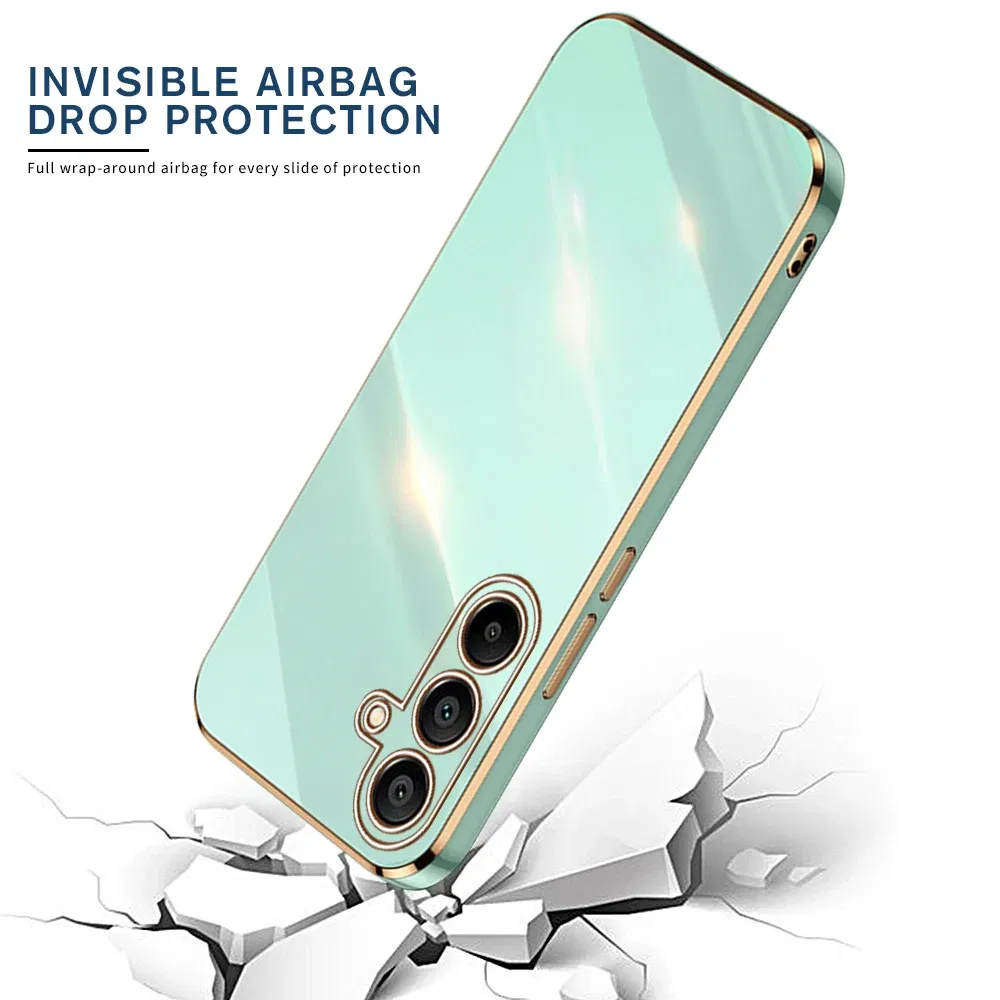 Material: plastic, Color: Blue - Luxury Electroplated Cover Case For Samsung Galaxy A15 Silicone Lens Protection Fundas A05s A05 4G A25 A35 A55 5G A 15 25 35 55