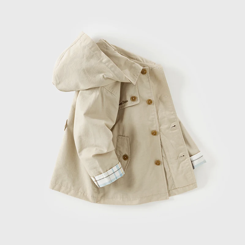 Color: Brown, Kid Size: 8T - Dave Bella Children's Coat Kids Jacket Autumn Fashion Casual Baby's Trench Boys Windbreaker Cute Party Outdoor DB3242020