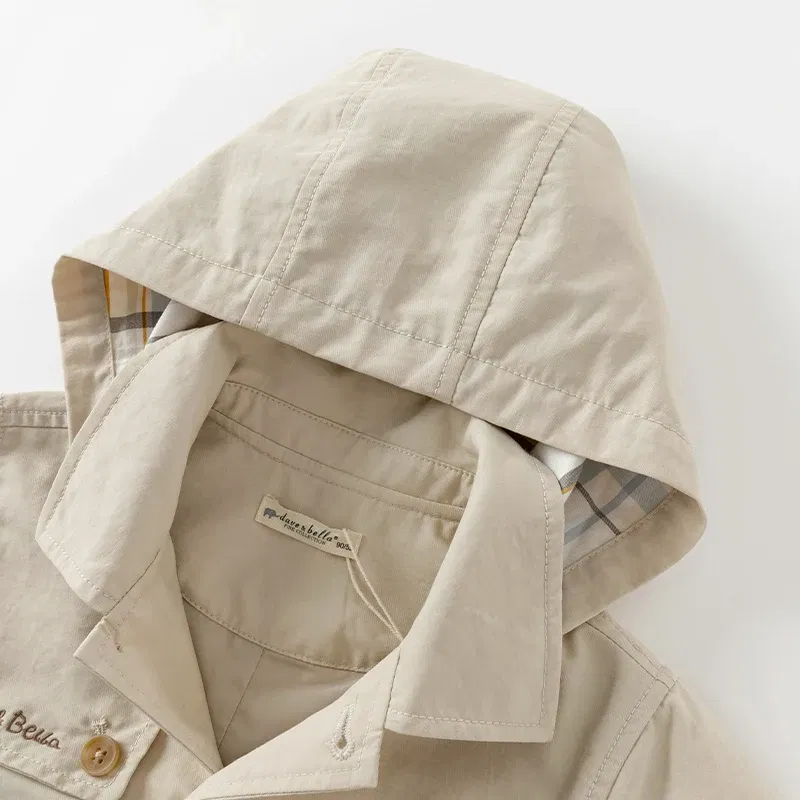 Color: Brown, Kid Size: 8T - Dave Bella Children's Coat Kids Jacket Autumn Fashion Casual Baby's Trench Boys Windbreaker Cute Party Outdoor DB3242020