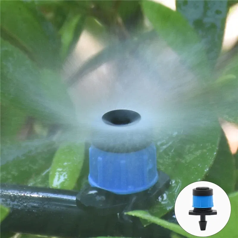 Color: Yellow - 50/100 PCS Garden Micro Watering Sprinklers 360 Degrees Rotating Nozzle Mini Spraying 4/7mm Hose for Flower Garden Greenhouse