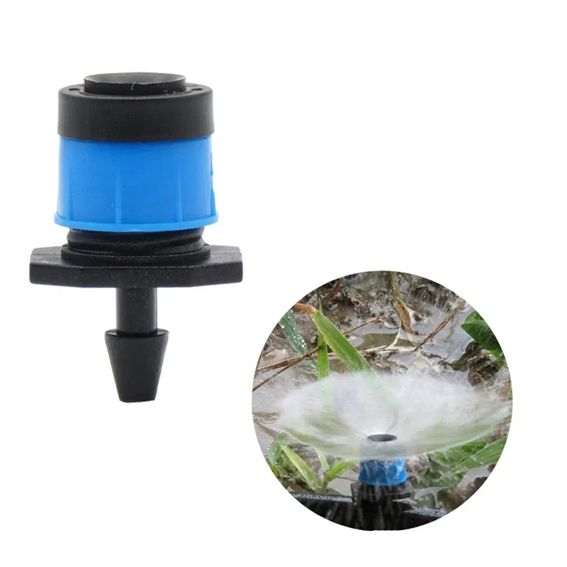 Color: Yellow - 50/100 PCS Garden Micro Watering Sprinklers 360 Degrees Rotating Nozzle Mini Spraying 4/7mm Hose for Flower Garden Greenhouse