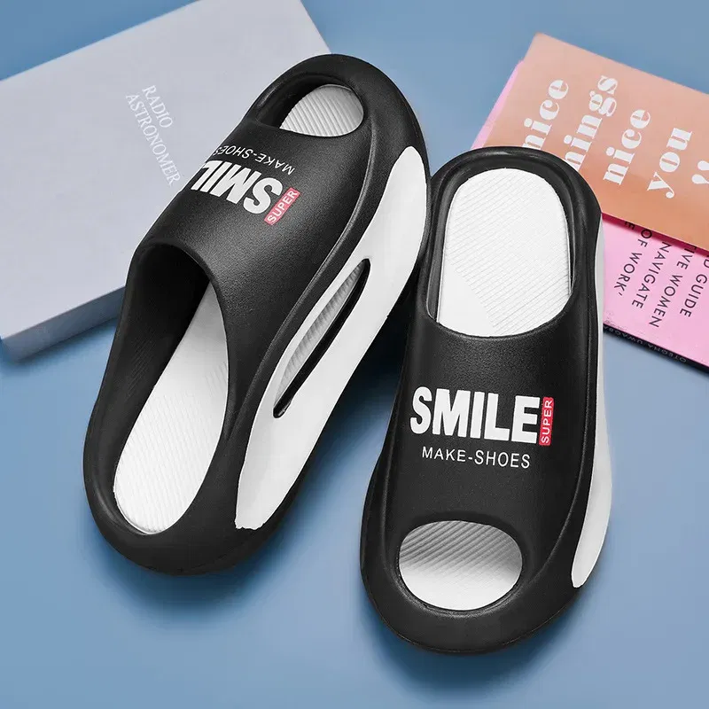 Color: Blue, Shoe Size: 35 - Men's Sandal Slippers New Summer Sneaker Slippers Men Thick Bottom Platform Slides Soft Eva Slippers Casual Beach Shoes