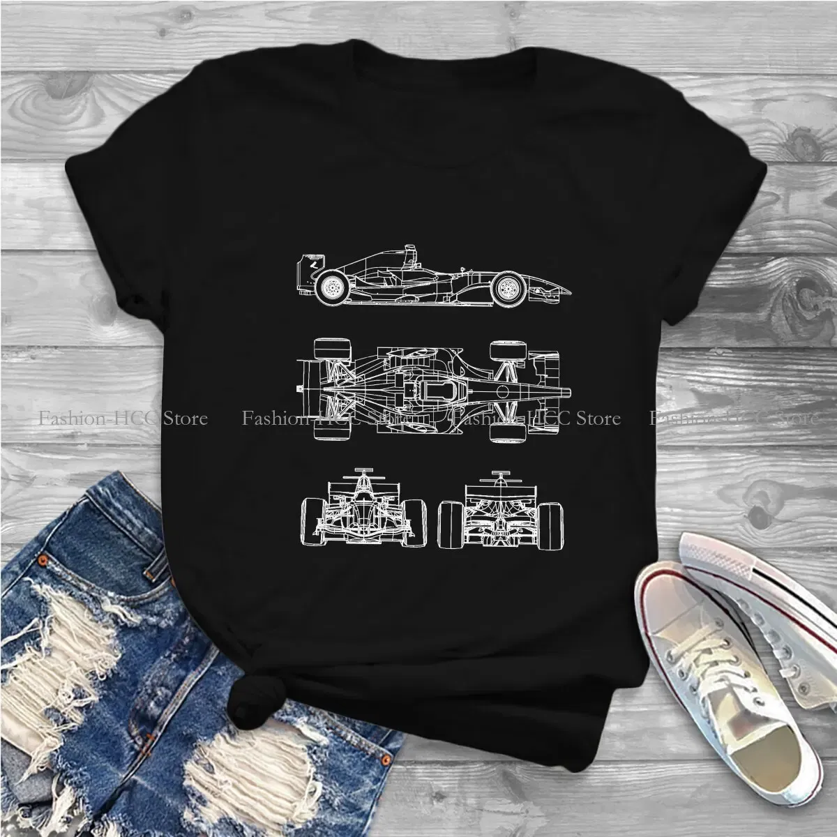 Color: WHITE, Size: XL - Race Car Project Special Polyester TShirt Formulate 1 Top Quality Creative Clothes  T Shirt Stuff