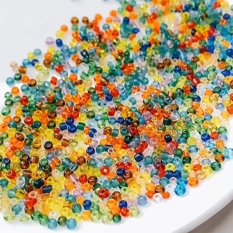 Color: light green, Item Diameter: 2mm - 2mm 3mm 4mm Glass Seed Loose Beads Small Charms DIY Craft Bracelet Beads for Jewelry Making Supplies Necklace Accessories