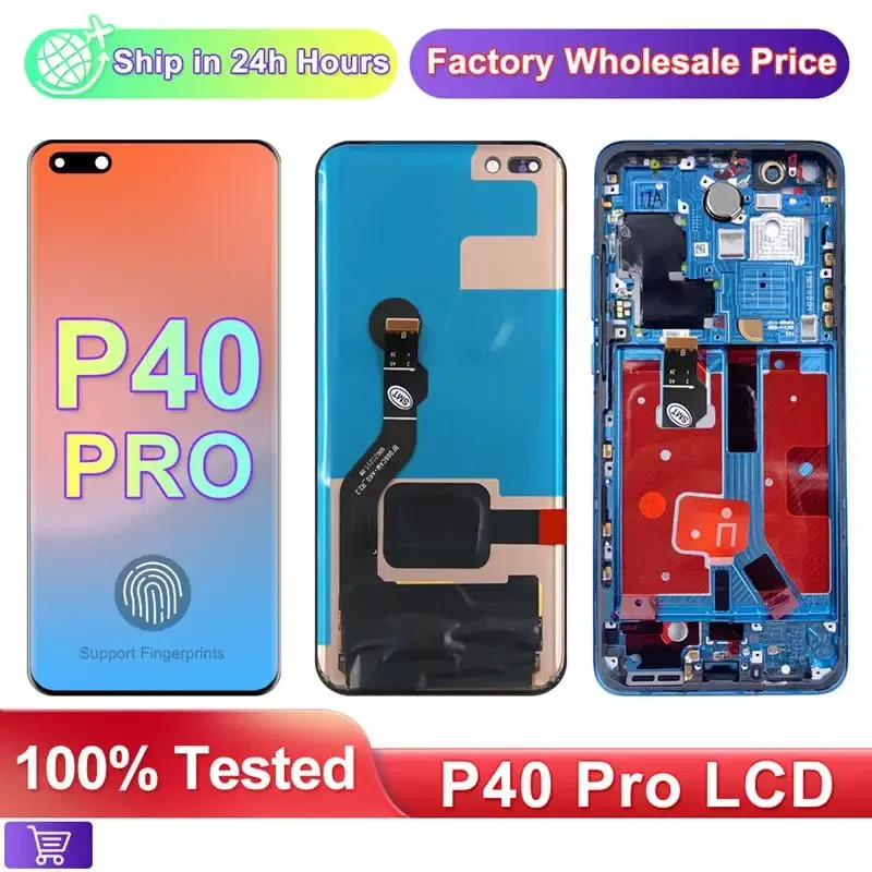 Color: Khaki, Ships From: CHINA - 2025 6.58"NEW P40 Pro Screen Replacement for huawei P40 Pro LCD display ELS-NX9 ELS-N04 Touch Screen Digital with Frame