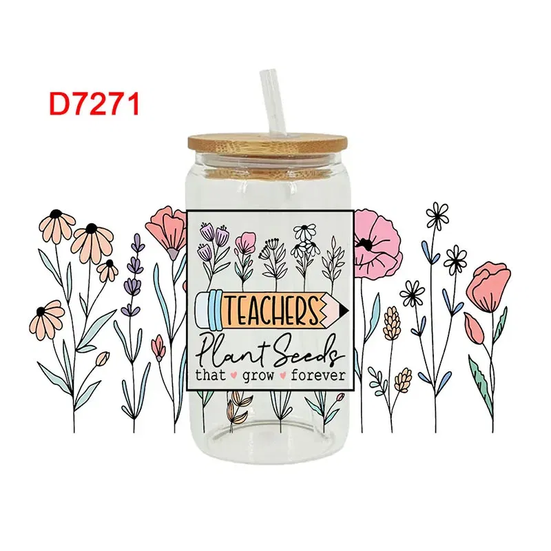 Color: Blue, Size: 45cm*5m - UV DTF Transfers Stickers, 16oz, Cup Wraps, Plant Flower Printed, DIY Glass Ceramic Metal Leather, Etc. D7270