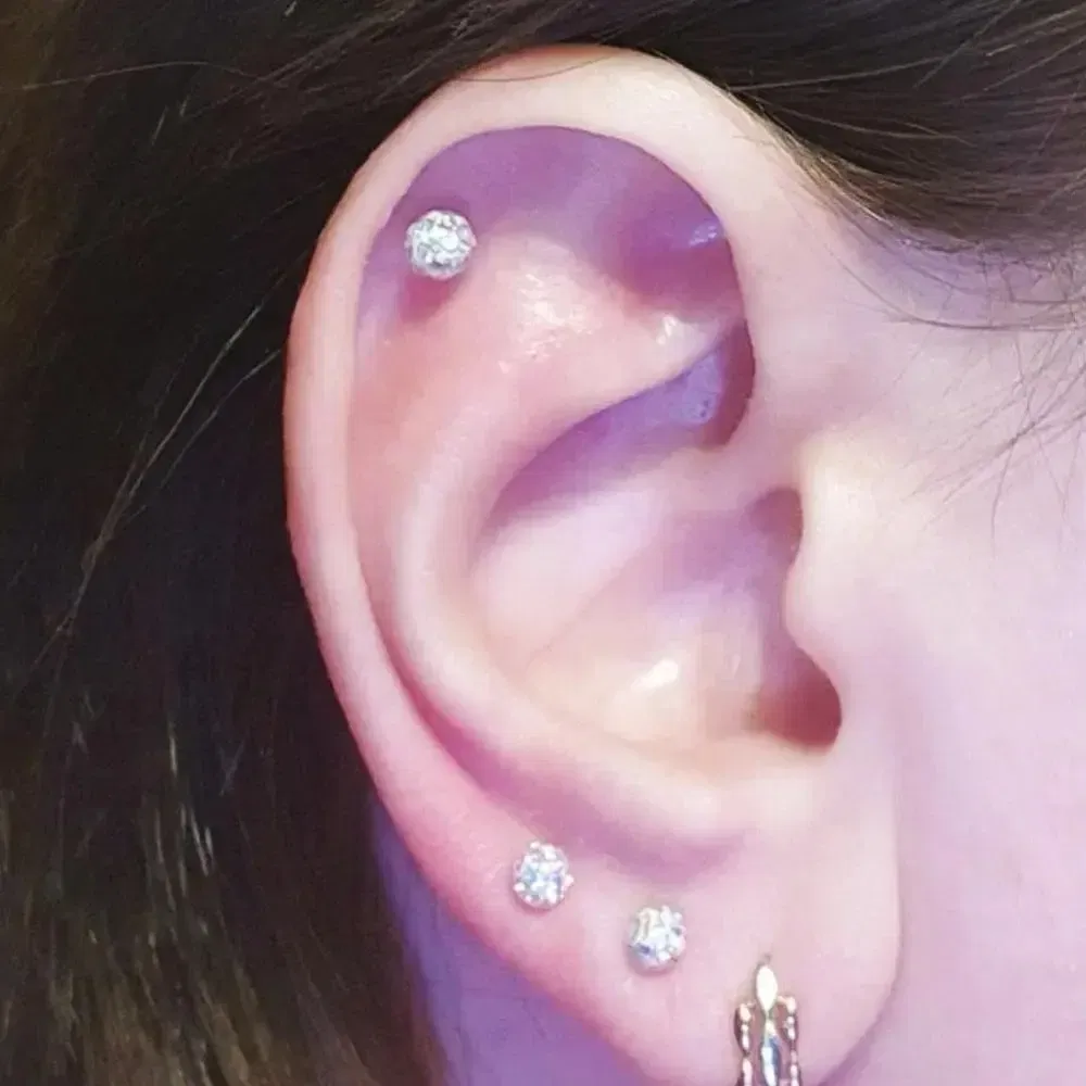 Metal color: Antique Bronze Plated, Main Stone Color: black - 16g 1.2mm Coated Crystal Steel Ear Stud Tragus Helix Cartilage 3/4/5mm CZ Ball 6/8/10/12/14mm Bar Barbell Piercing