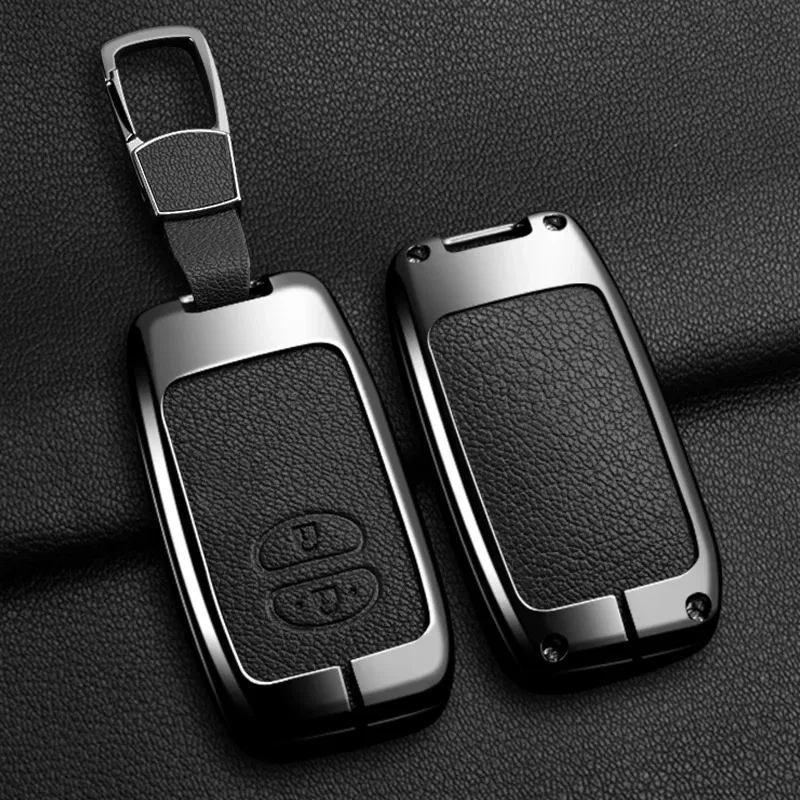 Color Name: ROYAL BLUE - Alloy Car Key Case Cover Shell Fob For Toyota Prius 30 Alpha Aqua Land Cruiser Auris For Lexus LC 200 2012 - 2014 Parts Keychain