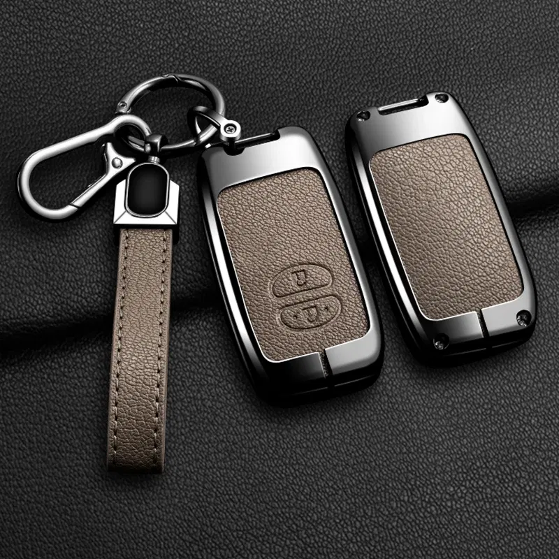 Color Name: ROYAL BLUE - Alloy Car Key Case Cover Shell Fob For Toyota Prius 30 Alpha Aqua Land Cruiser Auris For Lexus LC 200 2012 - 2014 Parts Keychain
