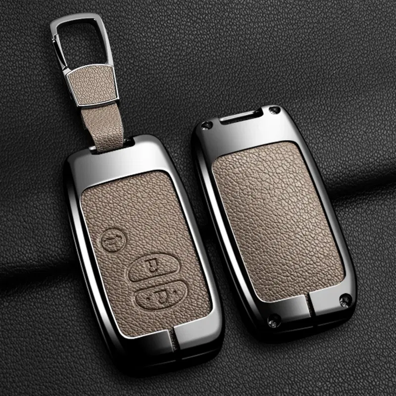 Color Name: ROYAL BLUE - Alloy Car Key Case Cover Shell Fob For Toyota Prius 30 Alpha Aqua Land Cruiser Auris For Lexus LC 200 2012 - 2014 Parts Keychain