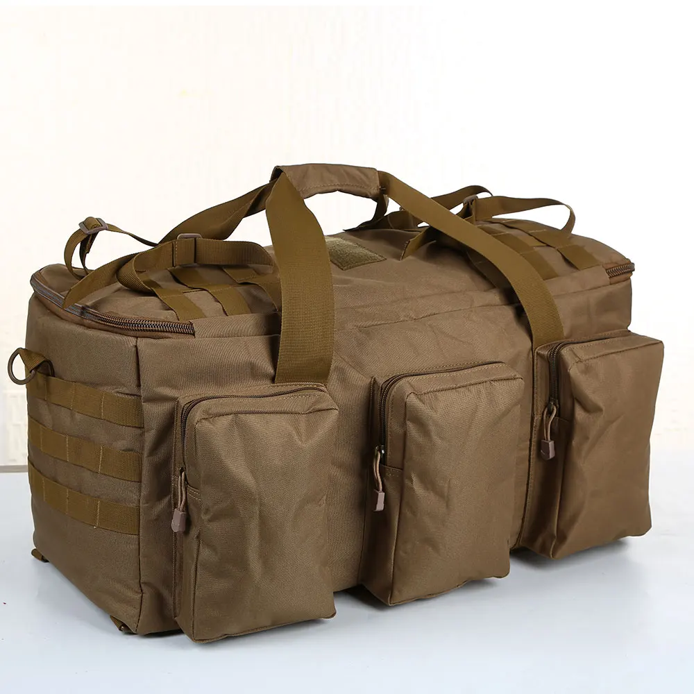 Color: Beige - 50L Travel Luggage HandBag Camping Backpack Tactical Large Capacity Men Outdoor Sports Hiking Climbing Mountaineering Trip Bag