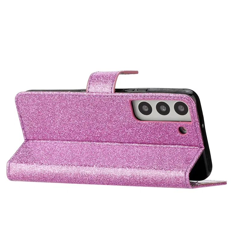 Color: Silver, Material: POLYESTER - Wallet Glitter Case For Samsung Galaxy S24 FE S23 Ultra S22 Plus S21 S20 A13 A14 A15 A16 A53 A54 A55 A34 Flip Luxury Leather