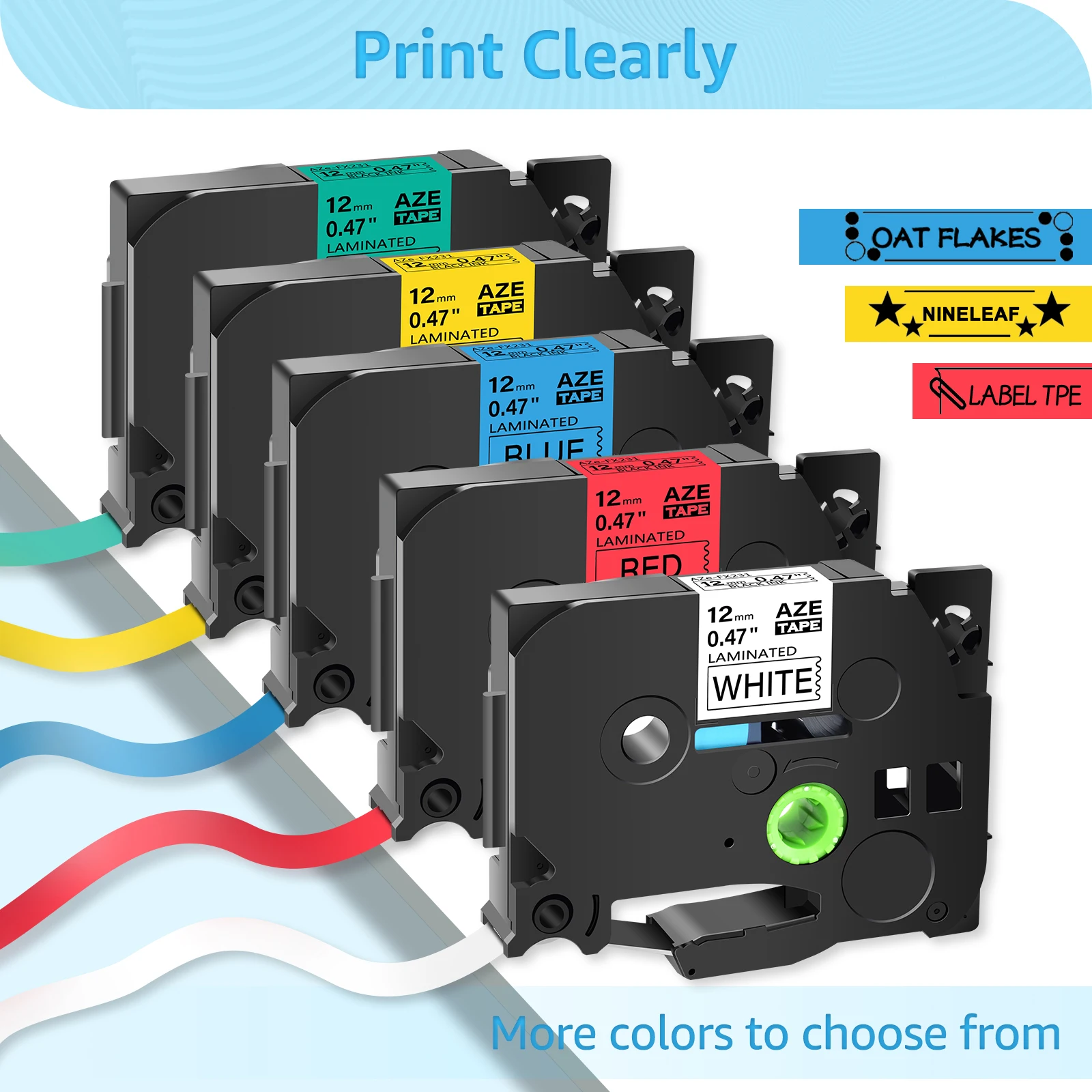 Color: K, Width: 24mm - Greencycle 10PK TZe 231 Label cassettes Compatible for Brother Ptouch Printer Black on white Label tape 6mm 9mm 12mm 18mm 24mm