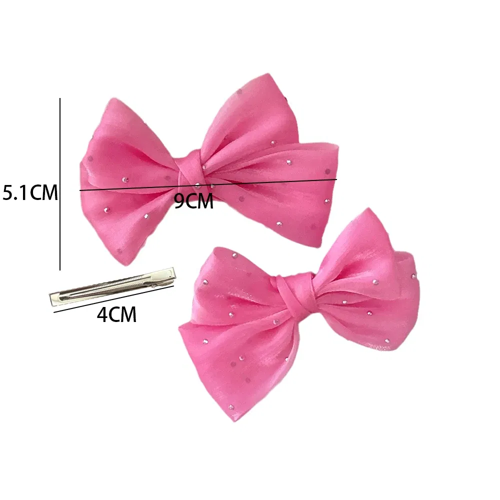 Color: Apricot - 2Pcs Starry Dots Red Velvet Bow Hair Pins Hair Clips Kids Girls Fashion Christmas Barrettes Ponytail Holder Headwear Accessories