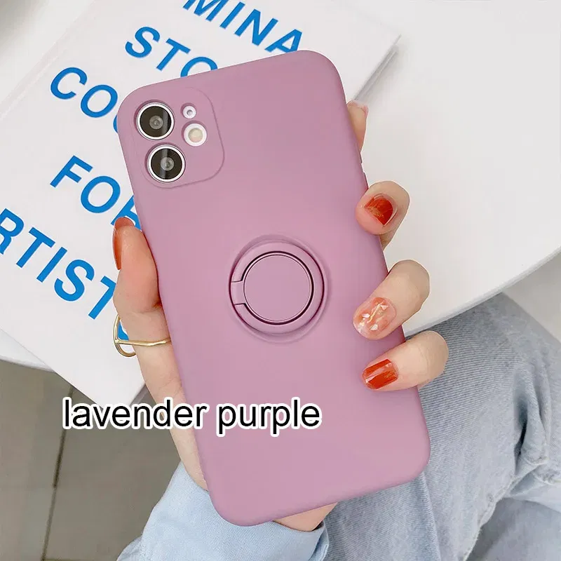 Color: Orange, Ships From: CHINA, Material: POLYESTER - With Ring Holder Phone Case For Samsung Galaxy S25 Ultra S24 S23 S22 S21 Plus A13 A52 A53 A54 TPU Soft Back Cover