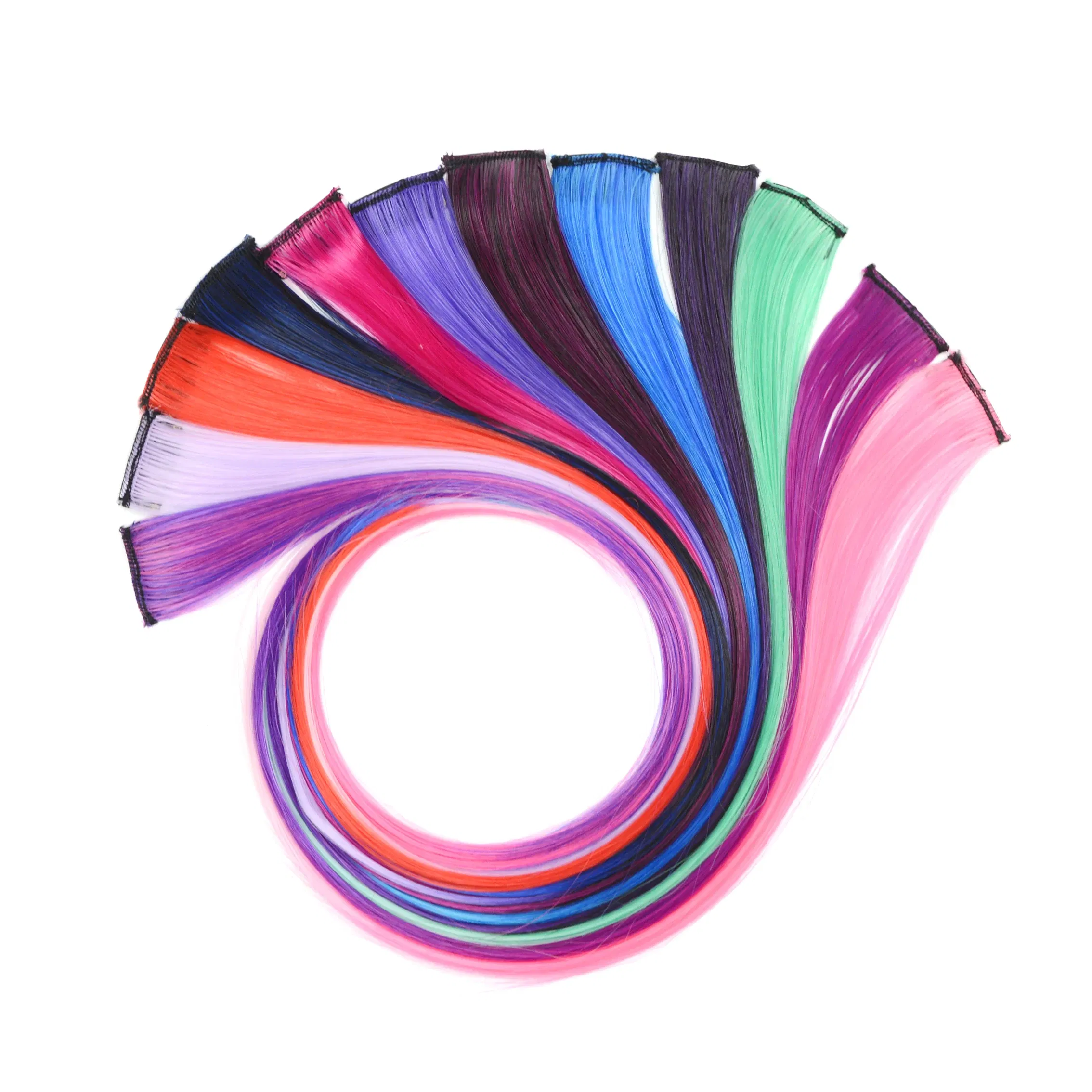 Color: P2/613, Stretched Length: 22inches - 22" Long 37 Colors Synthetic Straight Hairpieces Hair Extensions Anti-flaming Clip In One Piece Synthetic Hair Extension