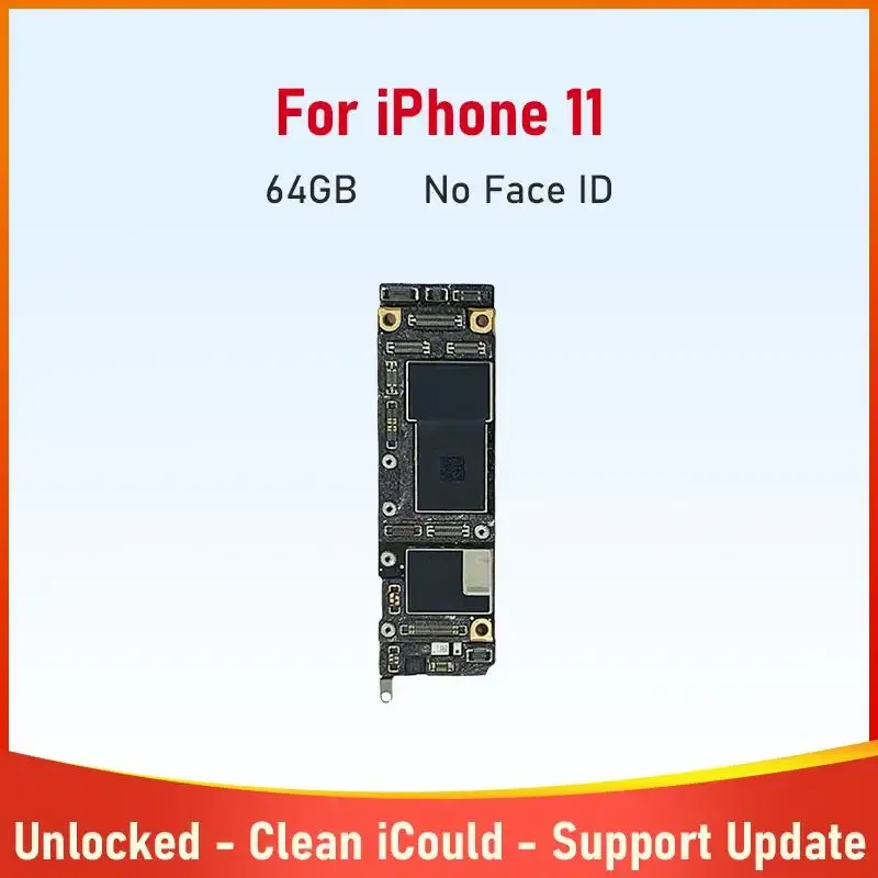 Color: Yellow, Ships From: CHINA - Top Phone Motherboard for iPhone 11 64g 128g 256g Mainboard With Face ID Unlocked Logic Board With Cleaned iCloud Support Update