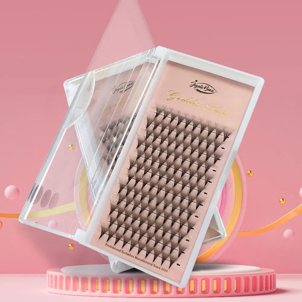 Color: Light Blue, Curl: C, Thickness: 0.07mm, Length: 12mm, Ships From: CHINA - Goddess 12D/14D/16D/20D Premade Fan Eyelash Extensions Natural Soft Russian Volume Lashes Faux Mink Individual Lash Extensions