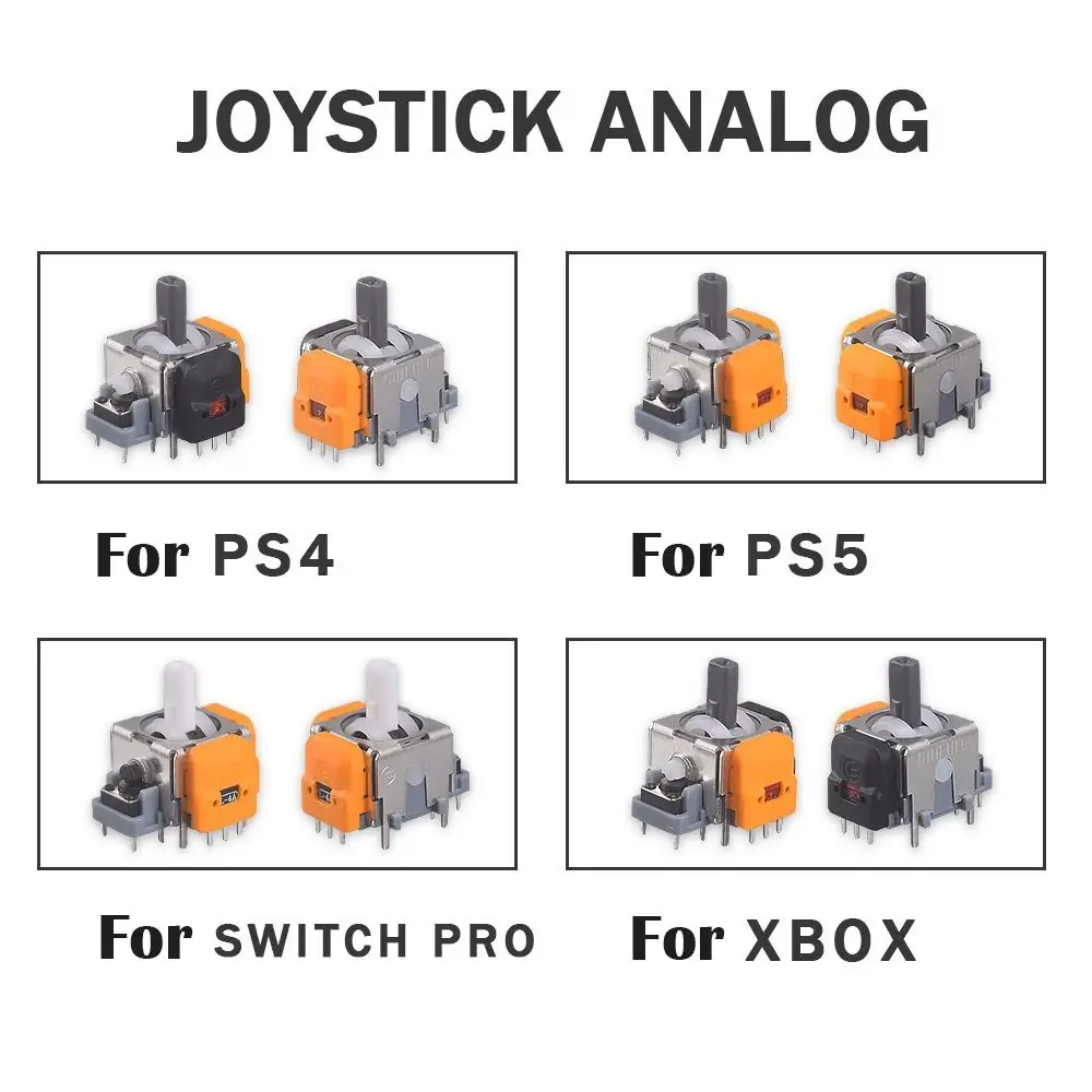 Color: grey - 10PCS 3D Analog Sensor Hall Effect Joystick for Playstation 5 Game Controller Thumb Stick for PS5/PS4/Xbox/Switch Pro