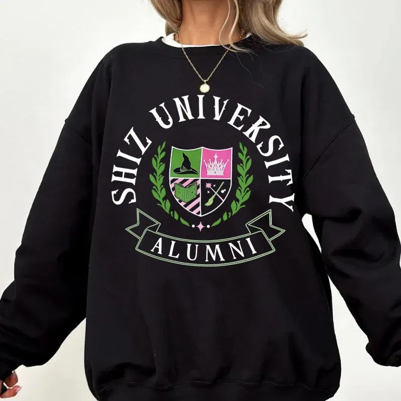 Color: dark green, Size: XL - Individual Wicked Alumni Sweatshirt Woman Clothing Harajuku Pullover Streetwear Autumn Long Sleeve Women's Clothing Hoodies