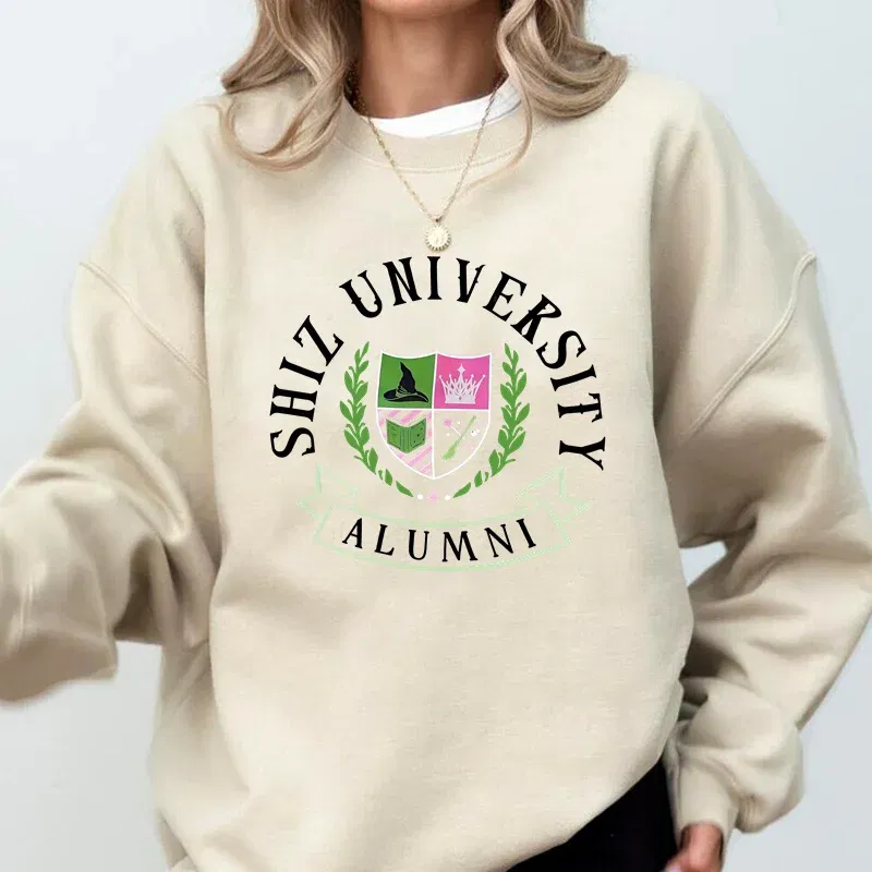 Color: dark green, Size: XL - Individual Wicked Alumni Sweatshirt Woman Clothing Harajuku Pullover Streetwear Autumn Long Sleeve Women's Clothing Hoodies