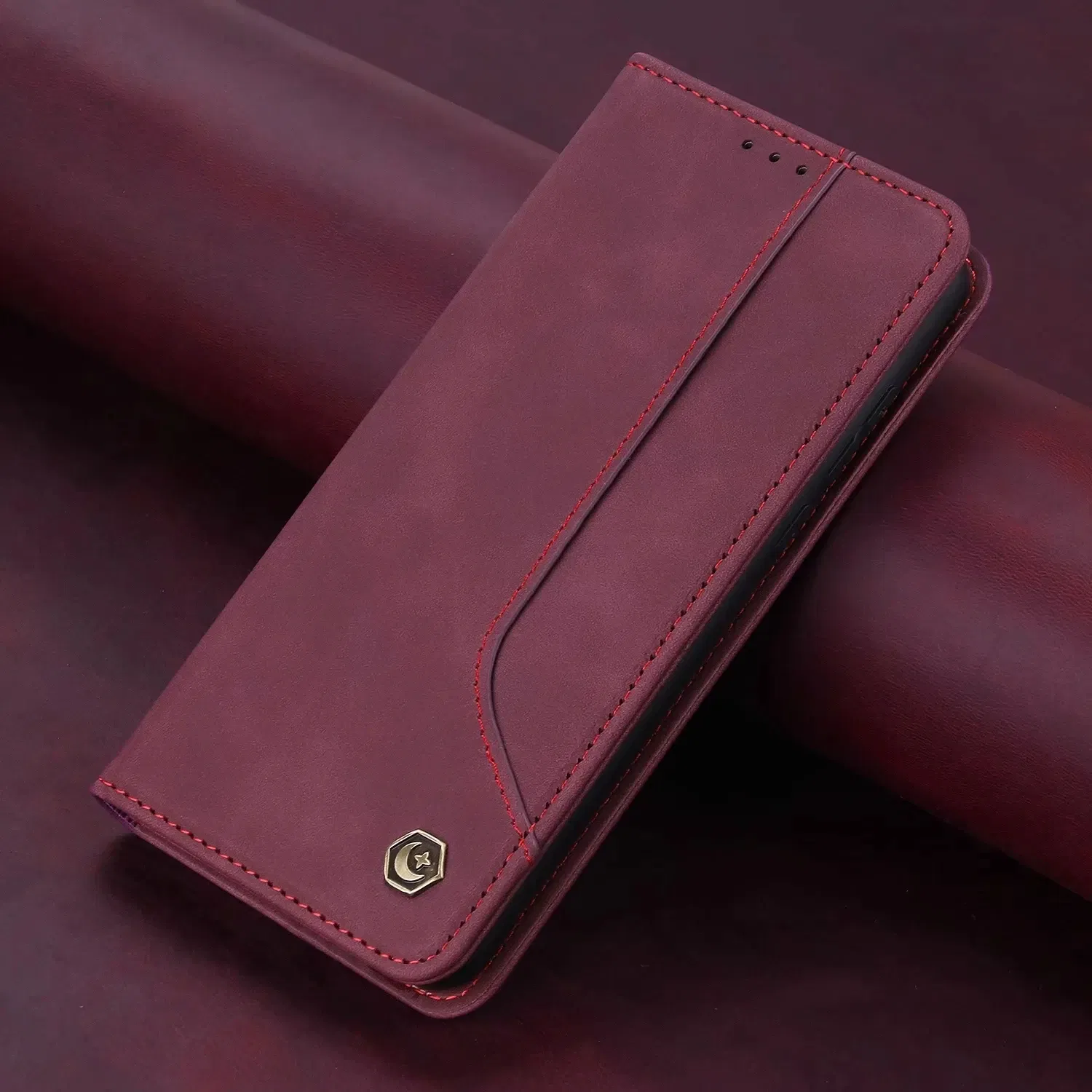Color: Red, Material: Nylon - Flip Leather Case For Xiaomi Mi 13 12T 11T 10T 11 12 Lite Pro 5G Poco F5 X5 Pro M6 M5S M4 F4 F3 X3 X4 GT Magnet Wallet Cover