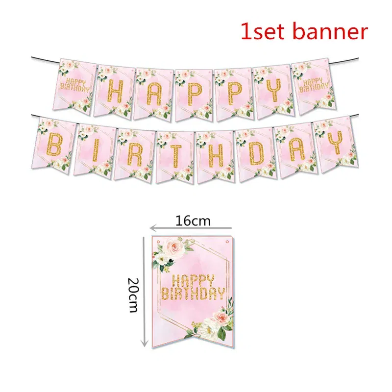 Color: DEEP BLUE - Girls One First Happy Birthday Disposable Tableware  Pink Plate Napkins Cup Hat for Baby Shower 1 Year Old Birthday Party Deco