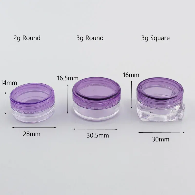 Color: green - 15pcs 2g 3g Empty Jars Refillable Mini Plastic Bottle Cosmetic Jar Container Small Round Bottle Little Cream Jar Solid Perfume