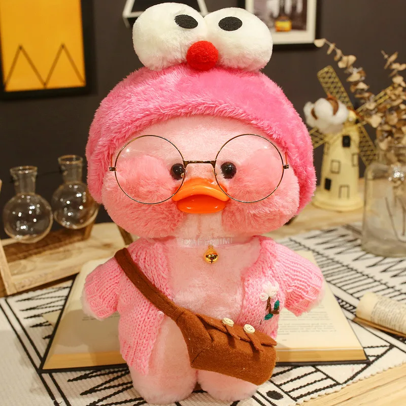 Color: PEACOCK BLUE, Height: 11cm-30cm - 30cm Kawaii Lalafanfan Duck Plush Toy Cartoon Lalafanfan Duck Doll Soft Stuffed Animal Plushie Birthday Gifts For Girl Children