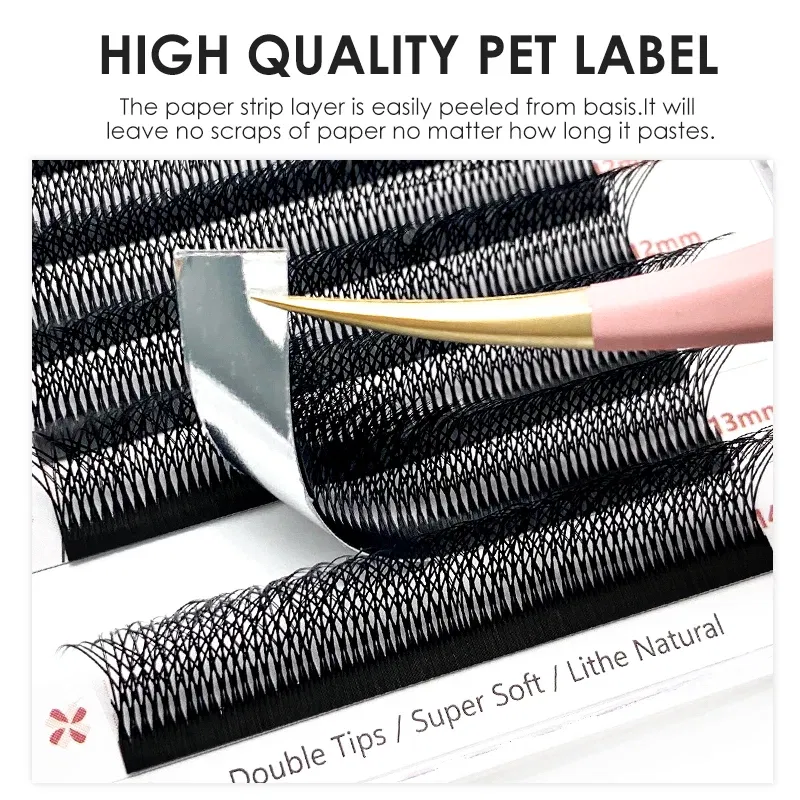 Color: Brushed Chrome, Curl: D, Thickness: 0.07mm, Length: 9mm - NATUHANA 3D 4D WW  Shaped Eyelash extensions 0.07mm C D L LU Curl Premade Fans Faux Mink Volume Lashes Korean Make Up Tool