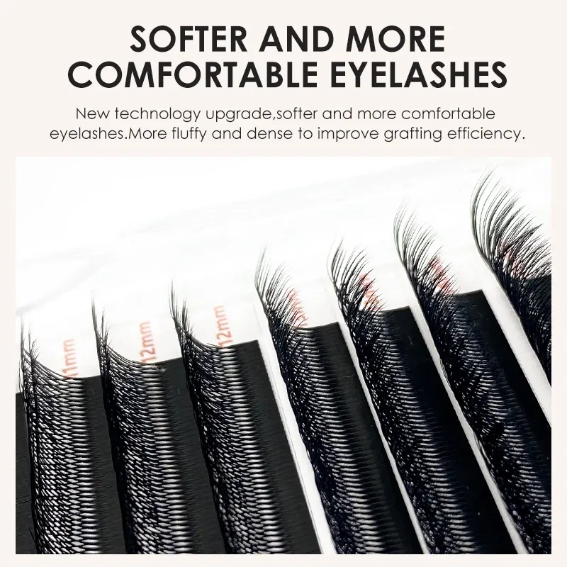 Color: Brushed Chrome, Curl: D, Thickness: 0.07mm, Length: 9mm - NATUHANA 3D 4D WW  Shaped Eyelash extensions 0.07mm C D L LU Curl Premade Fans Faux Mink Volume Lashes Korean Make Up Tool
