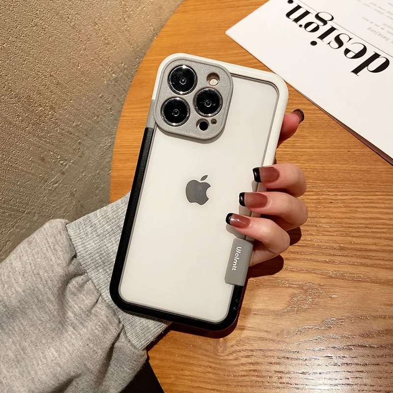 Color: SKY BLUE, Ships From: CHINA, Material: Genuine Leather - Better Heat Dissipation Dual Color Bumper Border Soft Phone Case For iPhone 17 16 15 14 13 12 11 Pro Max 7 8 Plus XS XR