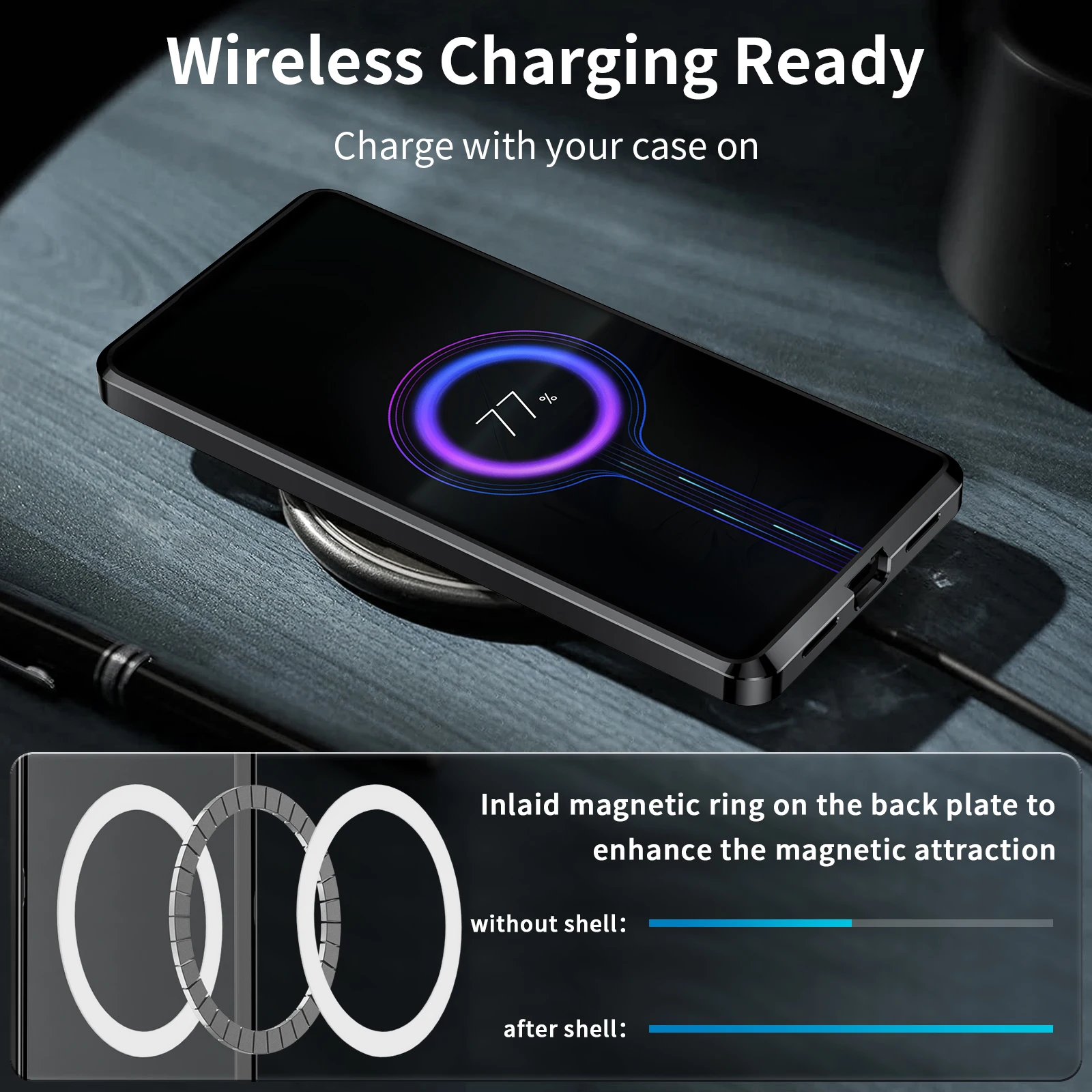 Color: Silver, Material: CANVAS - Metal Alloy Magnetic Case For Sony Xperia 1 V 10 IV iii 5 V Aluminum Bumper Frame Clear Transparent Wireless Charger Cover