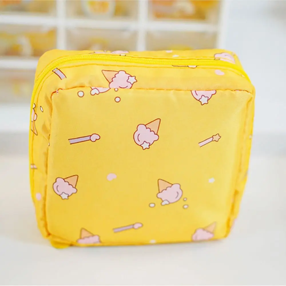 Color: Beige - Girl Napkin Credit Card Holder Headphone Case Coin Clip Sanitary Bag Change Purse Tamper-Proof Storage Bag Sanitary Mat Bag