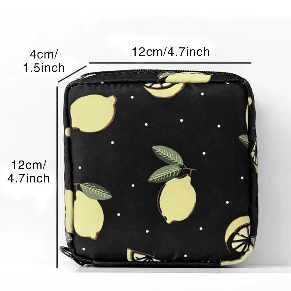 Color: Beige - Girl Napkin Credit Card Holder Headphone Case Coin Clip Sanitary Bag Change Purse Tamper-Proof Storage Bag Sanitary Mat Bag