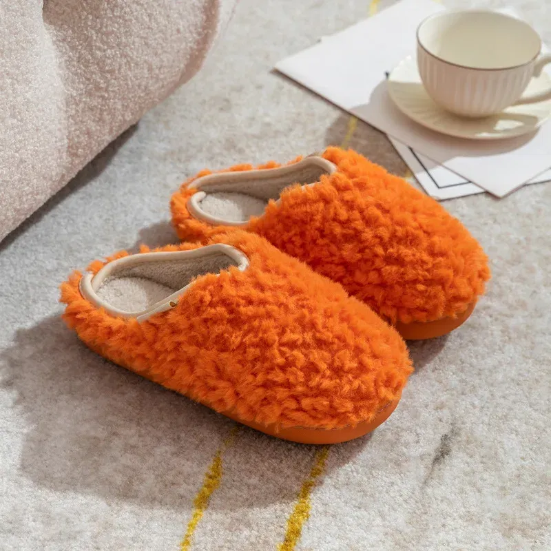Color: Olivine, Shoe Size: 40-41, Ships From: CHINA - Gacimy Women's Winter Fuzzy Slippers Indoor Warm Soft Sole Fluffy Home Slides Plush Women Flat Shoes Couple Fur Cotton Slippers