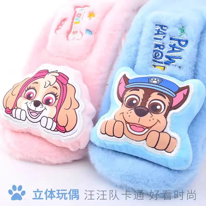Color: Orange, Size: XXL - 100% Genuine Paw Patrol Thicken Cross Collar Scarf Kids Girls Glove Warm Winter Muffler Fur Plush Cute Shawl Scarfs High quality