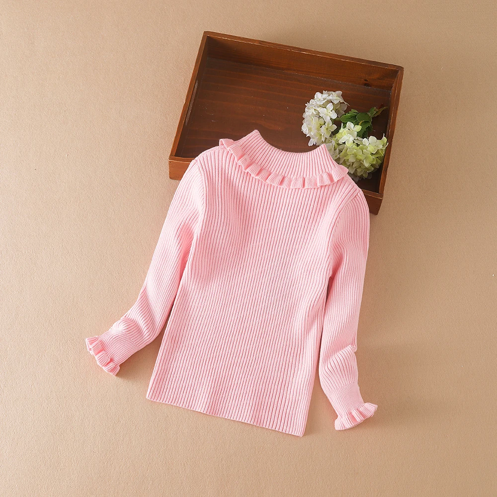 Color: Ivory, Kid Size: 7T - Girls Sweater 2025 New Winter Children Clothes Kids Tops Warm Knitwear Kids Sweater Baby Girls Turtleneck Sweaters