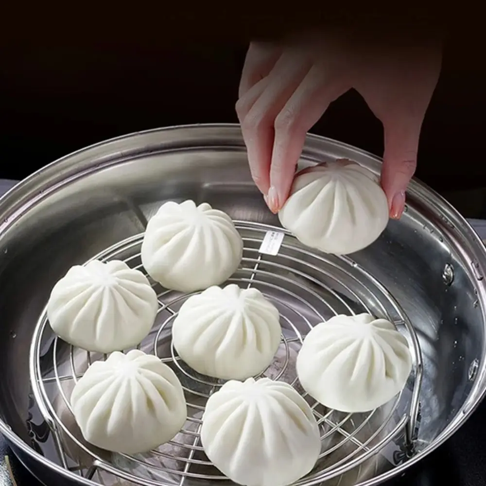 Color: plum - 304 Stainless Steel Steamer Rack Multifunction Pot Steaming Tray Dumplings Eggs Grill Stand Kitchen Tableware Cooking Utensils