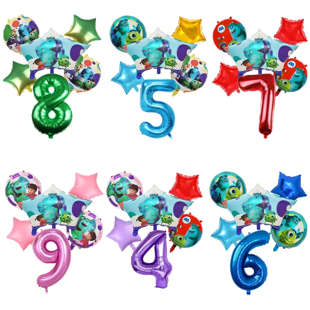 Color: Silver, Capacity: 480ml - Monsters University Monsters, Inc. James P. Sullivan Theme Birthday Party Decoration Crown Shaped Balloon Set Baby Shower