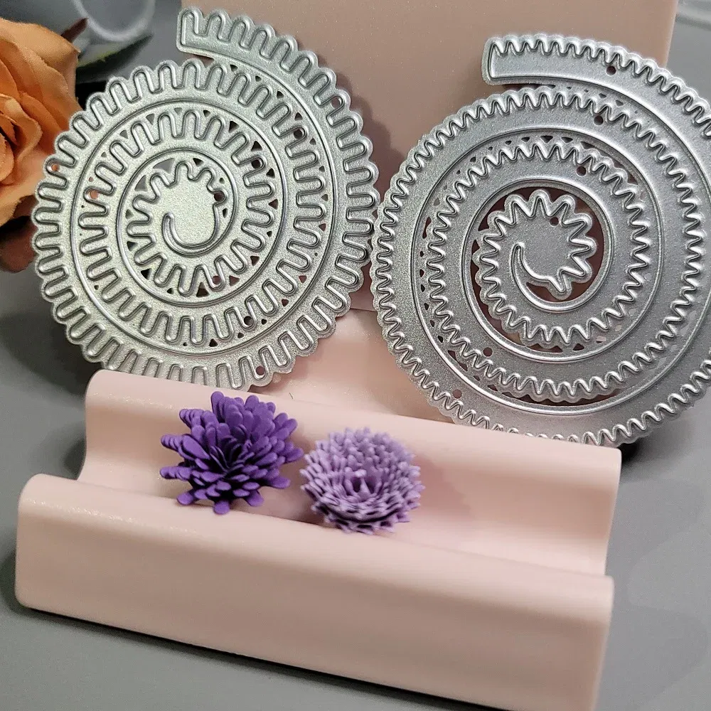 Color: light yellow, Size: S, Ships From: CHINA - 6 Styles Spiral Flower Metal Cutting Dies Scrapbook Embossing Circle Die Cuts Album DIY Craft Cutting Die 2023 New