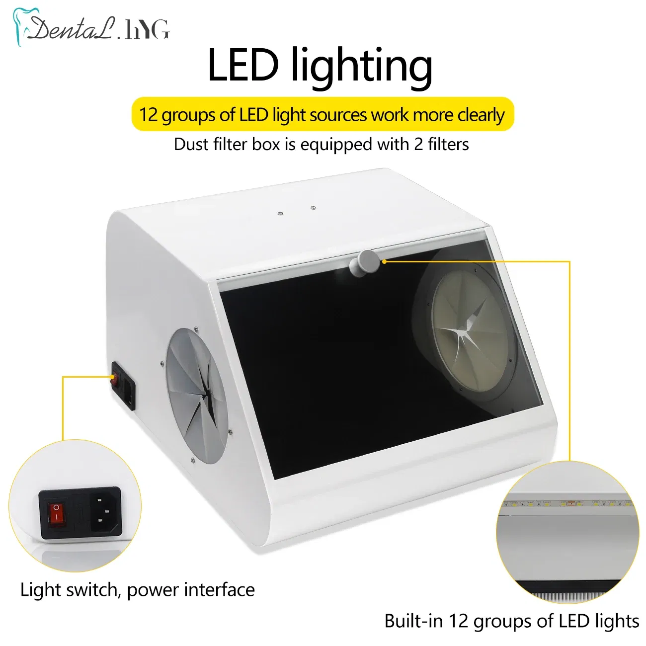 Color: Red - Dental Dust Collector Grinding Polishing Sandblasting Dust Box Lab Dental Equipment Sandblaster Dentist Tools