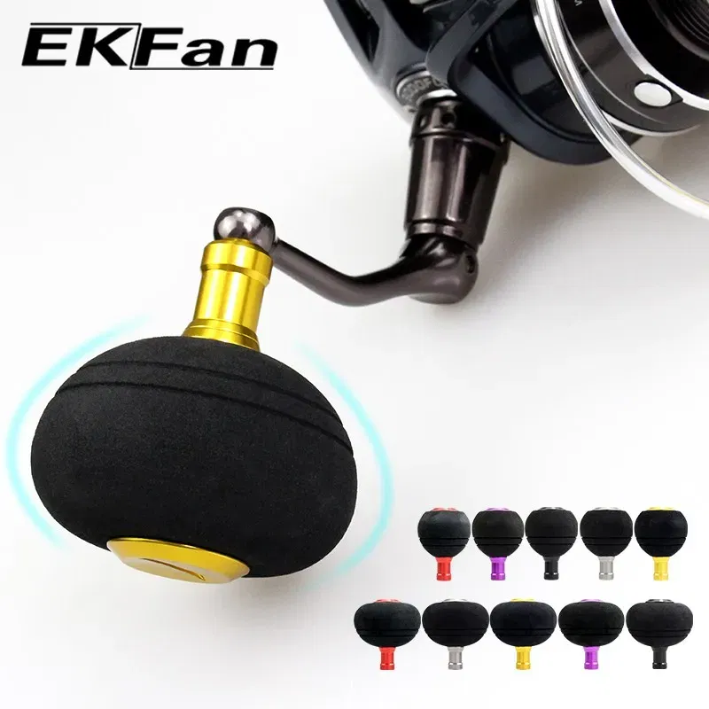 Color: Black - EKfan 40/50MM  EVA Knobs Fishing Reel Handle For SHI&DAI Spining Baitcast 1000-5000