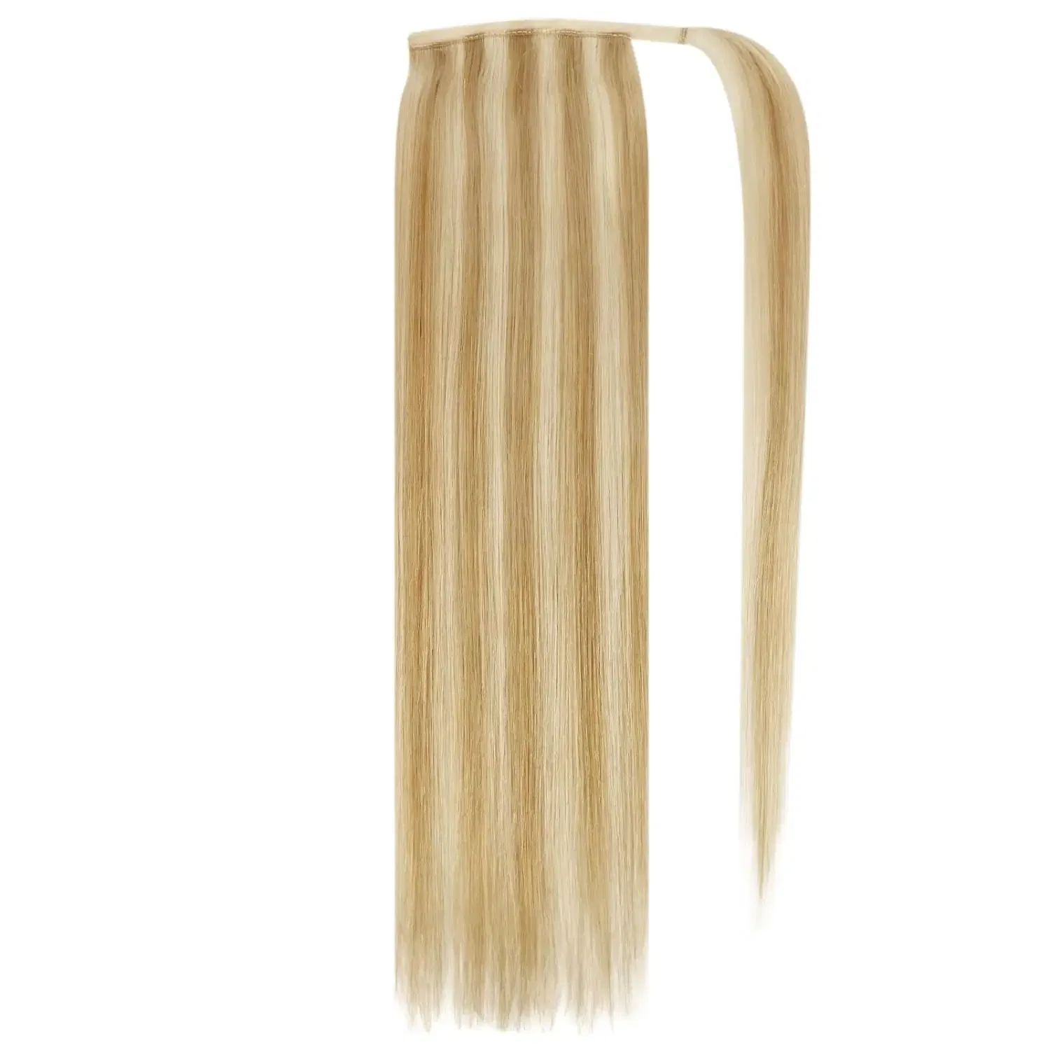 Color: T1B/Red, Life Span: 6 Months With Proper Care, Stretched Length: 16inches - VeSunny Human Hair Ponytail Light Blonde Mix Golden Blonde Real Hair Ponytail Extension Highlights Blonde Ponytail Hair 80g