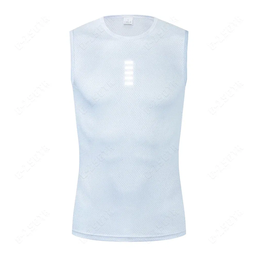 Color: Blue, Size: XXL - Reflective Cycling Base Layers White Cycling Undershirt Quick Dry Vest Sport Underwear Tight Vest High Elastici Vest Bike Jersey