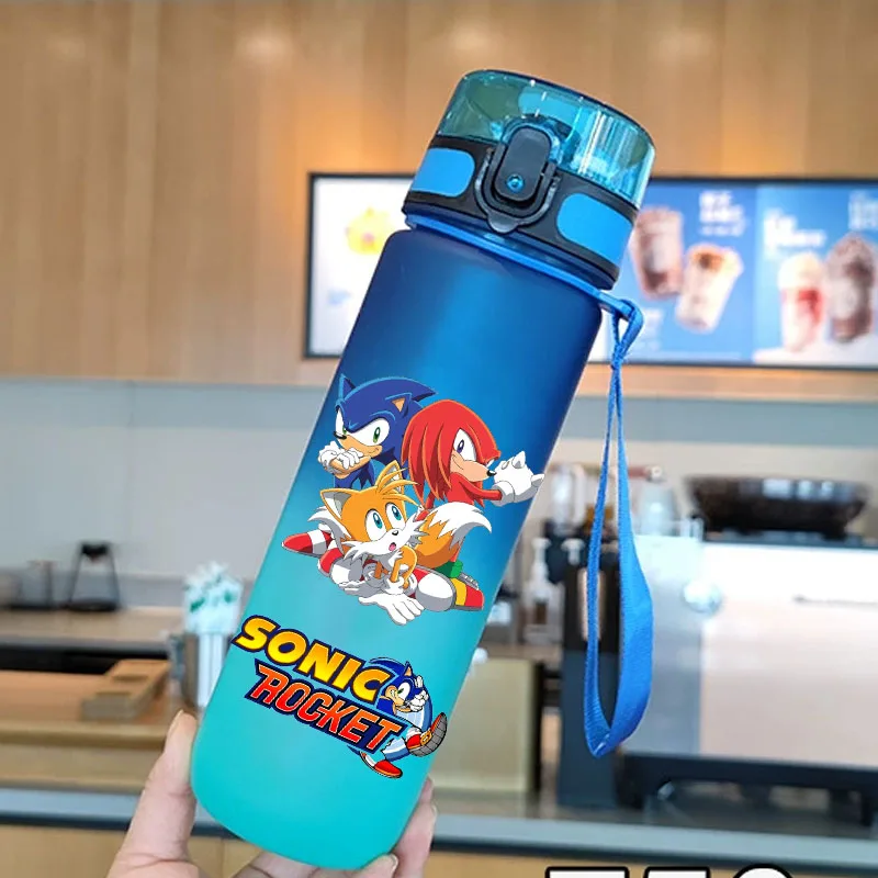 Color: PURPLE - new Sonic the Hedgehog Frosted Progressive Color Water Child Cup Outdoor Large Capacity Sport Flip Cover Drinking Birthday gift