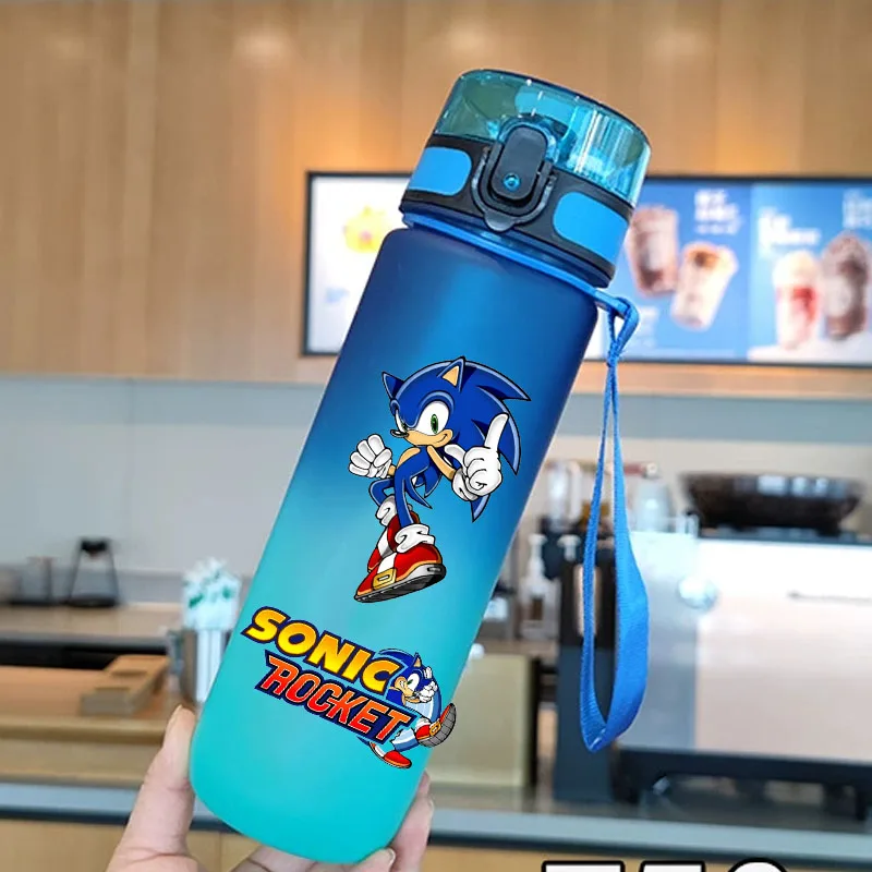 Color: PURPLE - new Sonic the Hedgehog Frosted Progressive Color Water Child Cup Outdoor Large Capacity Sport Flip Cover Drinking Birthday gift